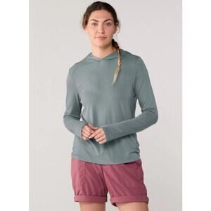 Free Fly Women's Shade Performance Hoodie II UPF 50 Long Sleeve Slate Blue Sz S